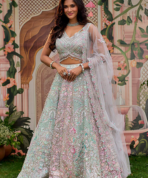 Multi-colored Bridal Lehenga Set