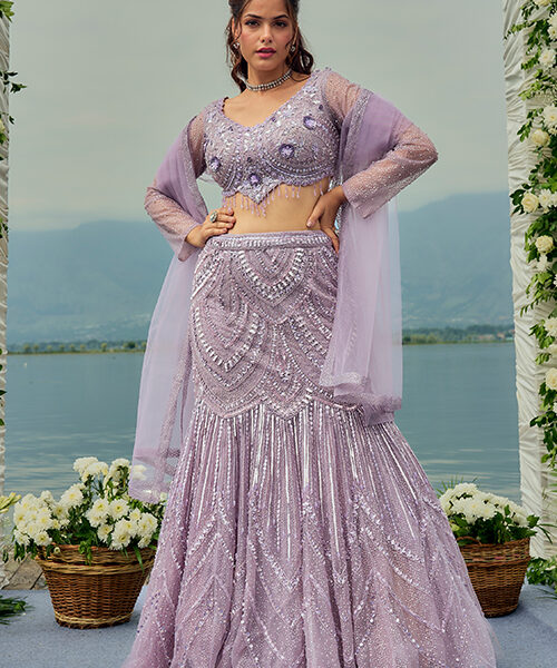 Lavender Fishcut Lehenga Set