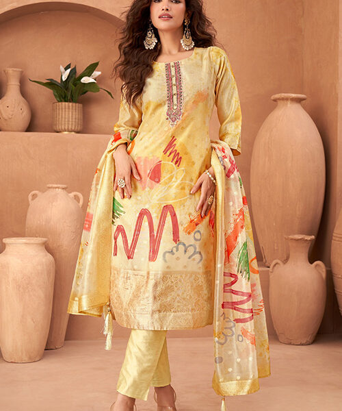 Organza Printed Kurta Set