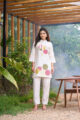 White Abstract Stitch Co-ord Set