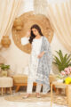 White Mull Cotton Printed Dupatta Straight Suit - Image 4