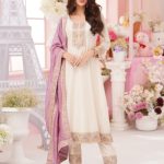 Grace Ivory Vichitra Silk Embroidered Anarkali Set