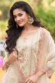 Cream Floral Embroidered Straight Suit in Cotton - Image 2