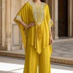 Sunlit Mustard Chinon Embroidered Co-ord Set