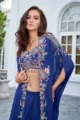 Midnight Blue Embroidered Cape Set - Image 2