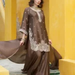 Cocoa Brown Crepe Kurta & Palazzo Set