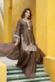 Cocoa Brown Crepe Kurta & Palazzo Set