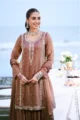 Women's Dusty Rose Gold Embroidered Gharara Set - Eid 2026 Wear - Image 2