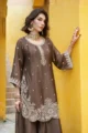 Cocoa Brown Crepe Kurta & Palazzo Set - Image 2