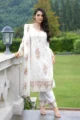 White Embroidered Georgette Straight Suit Set - Image 2