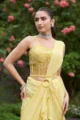 Butter Yellow Ready to Wear Saree with Embroidered Corset Blouse - Bridesmaid Wear - Image 2