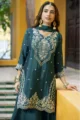 Teal Green Embroidered Kurta Palazzo Set - Image 2