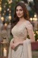 Ivory Embellished Net Fishcut Lehenga Set - Image 2
