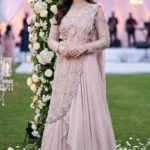Lilac Embellished Pre-draped Lehenga Set