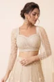White Embellished Net Lehenga Set | Festive Wedding Wear - Image 2