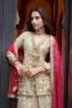 Elegant Premium Beige Georgette Drape Dhoti Set | Stunning Ethnic Wear | Sysha - Image 2