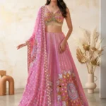 Fuchsia Pink Silk Lehenga Choli – Perfect for Sangeet & Mehendi