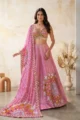 Fuchsia Pink Silk Lehenga Choli – Perfect for Sangeet & Mehendi