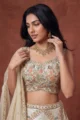 Ivory Printed Lehenga for Summer Weddings and Sangeet - Image 2