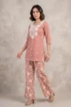 Peach Chikankari Co-ord Set