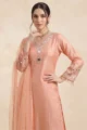 Peach Shimmer Mirror Work Suit Set