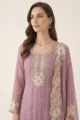 Lilac Mull Chanderi Embroidered Kurta Set