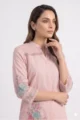 Baby Pink Slub Cotton Co-ord Set 2 Piece Breathtaking Summer Outfit by SYSHA