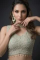 Sky Blue Crepe Embellished Palazzo Set: 3 Piece Festive Outfit - Image 2