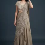 taupe-georgette-embellished-bridal-saree