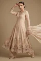 Beige Crepe Anarkali Set