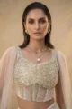 Stunning White Embellished Drape Skirt Set 2 Piece Breathtaking Outfit by SYSHA