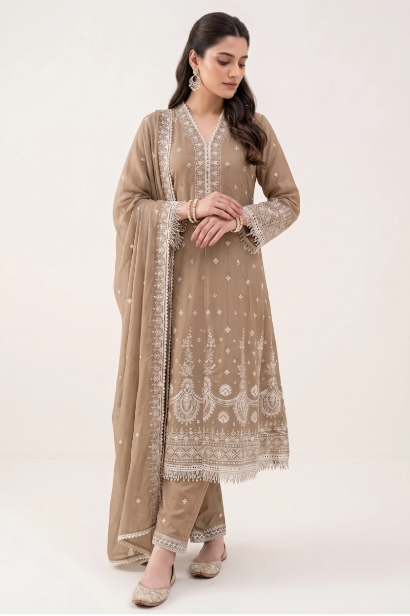 Beige Mull Cotton Kurta Set Beige Mull Cotton Kurta Set