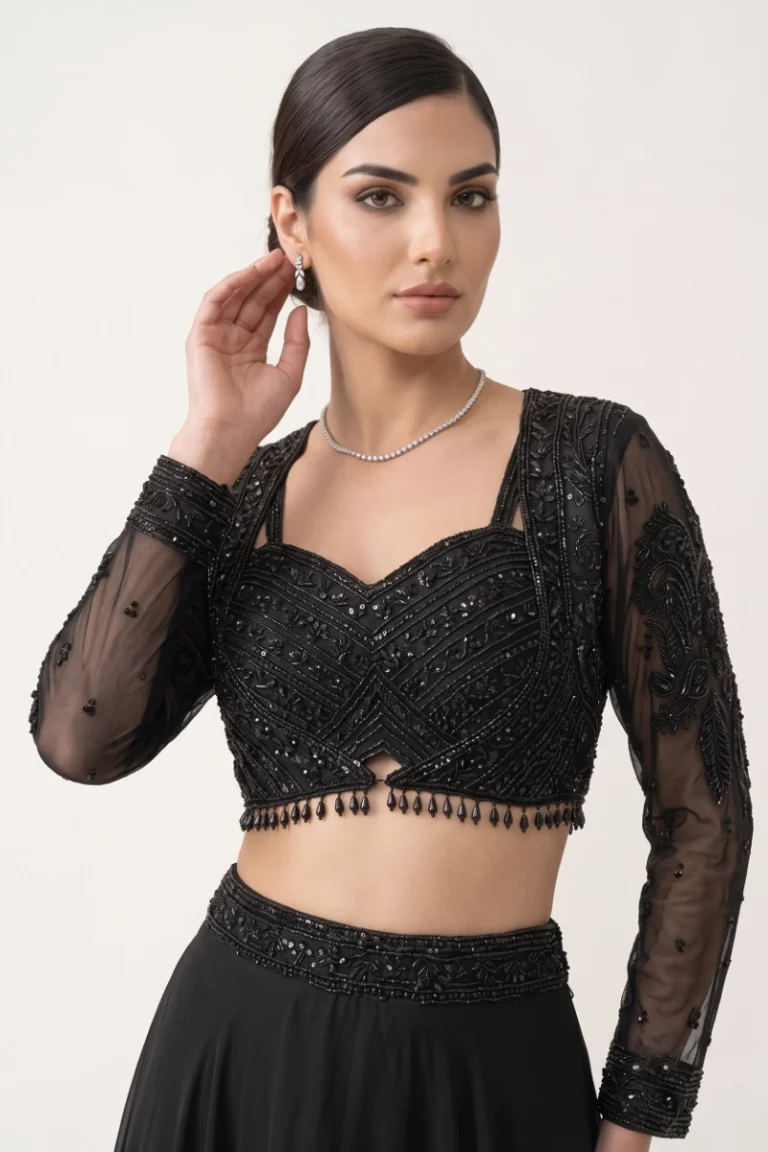 Black Cocktail Embellished Lehenga Set
