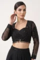 Black Cocktail Embellished Lehenga Set