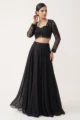 Black Chiffon Embellished Lehenga Set