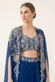 Blue Georgette Cape Set