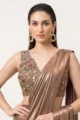 Bronze Pre-Draped Saree Set