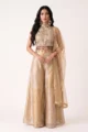 Gold Tissue Crop Top Palazzo Set