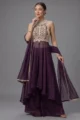 Stunning Purple Fendi Slit Anarkali Set 3 Piece Breathtaking Festive Outfit by SYSHA