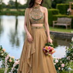 Opulent Gold Tissue Embellished Lehenga Set 3 Piece Breathtaking Regal Festive Outfit