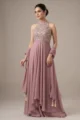 Mauve Georgette Anarkali Palazzo Set
