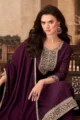 Stunning Wine Silk Embroidered Kurta Set 3 Piece Breathtaking Wedding Festive Outfit