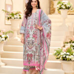 Stunning Grey Crepe Embroidered Kurta Set 3 Piece Breathtaking Luxury Festive