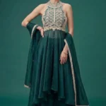 Stunning Teal Green Anarkali Set 3 Piece Breathtaking Festive Outfit by SYSHA
