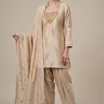 Beige Shimmer Farshi Salwar Set