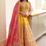 The Yellow Printed Silk Lehenga Set