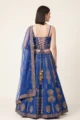 Royal Blue Silk Embroidered Lehenga Set