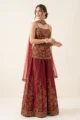 Deep Maroon Silk Embroidered Sharara Set