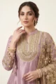 Lilac Silk Anarkali Set