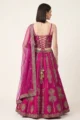 Rani Pink Silk Embroidered Lehenga Set